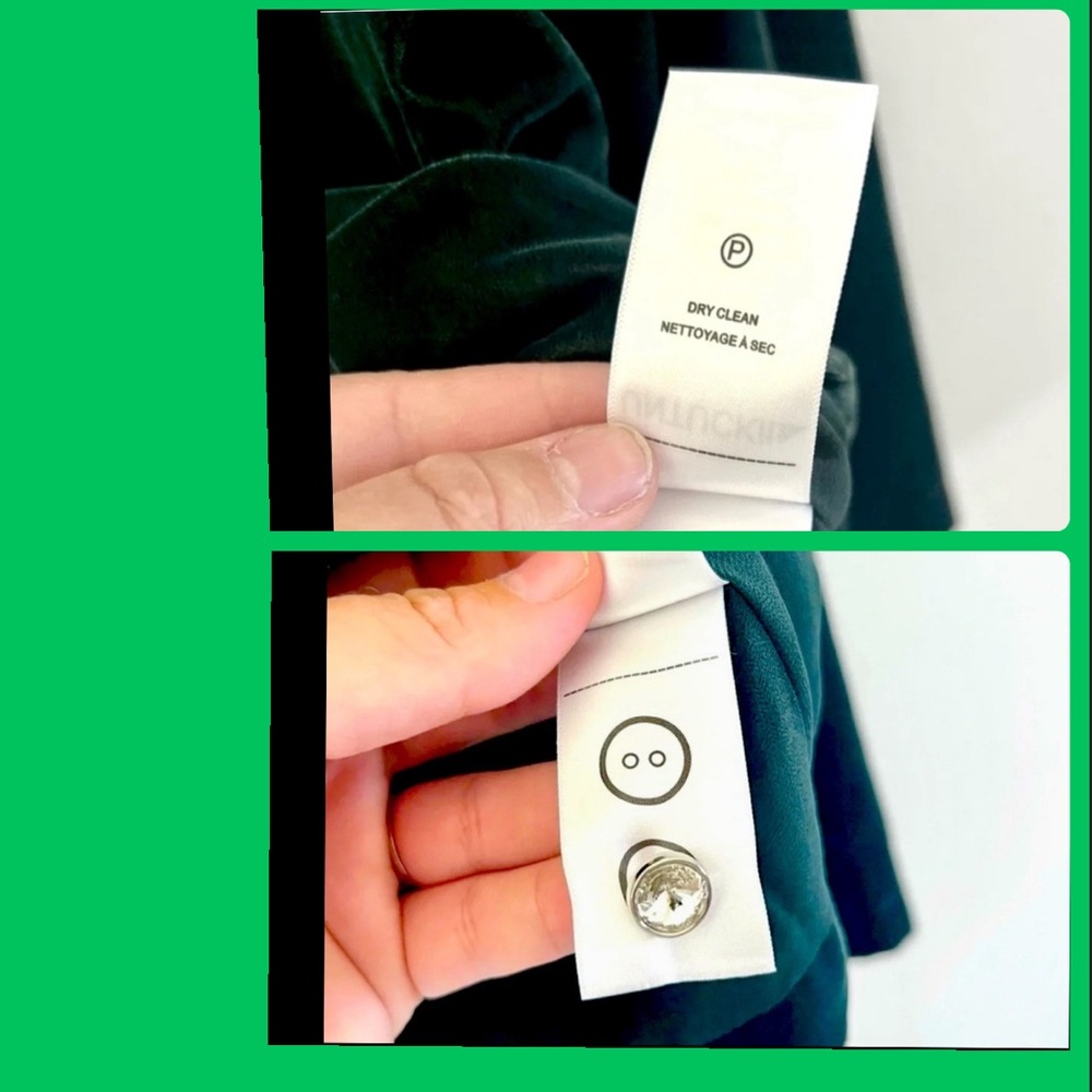 NWT UNTUCKit Green Velvet, Button Down Blouse, 💎 Buttons, M, St. Patrick Day - Picture 7 of 10